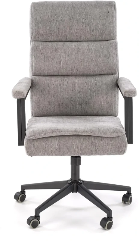 Fotel obrotowy Adriano tapicerowany z mechanizmem TILT do biura gabinetu popielaty