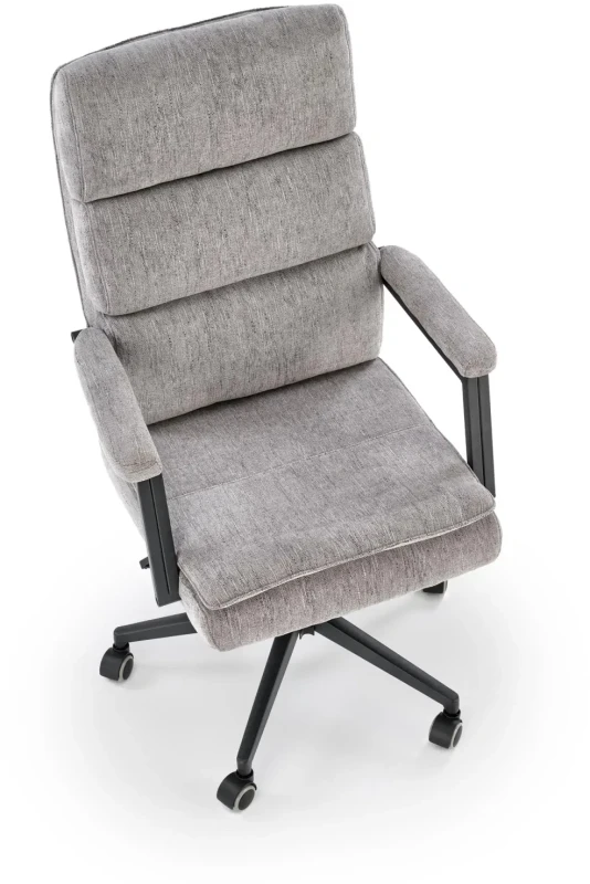 Fotel obrotowy Adriano tapicerowany z mechanizmem TILT do biura gabinetu popielaty