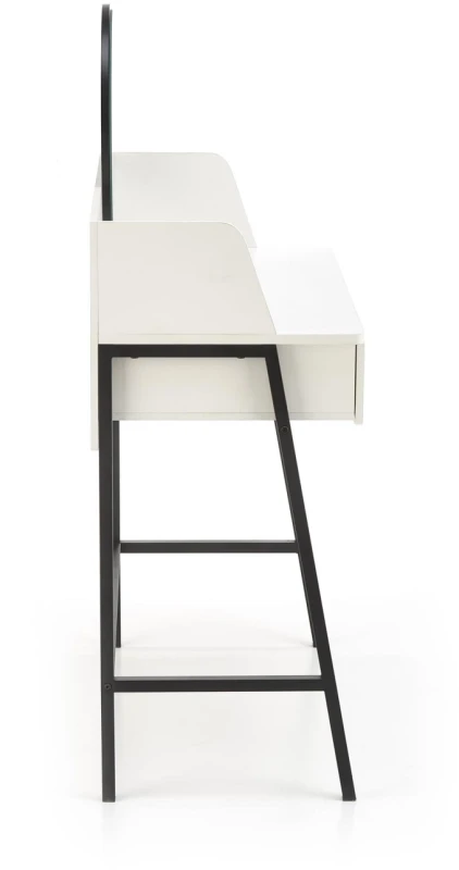 Toaletka z lustrem Agnes nowoczesna do sypialni 80 cm biały/czarny