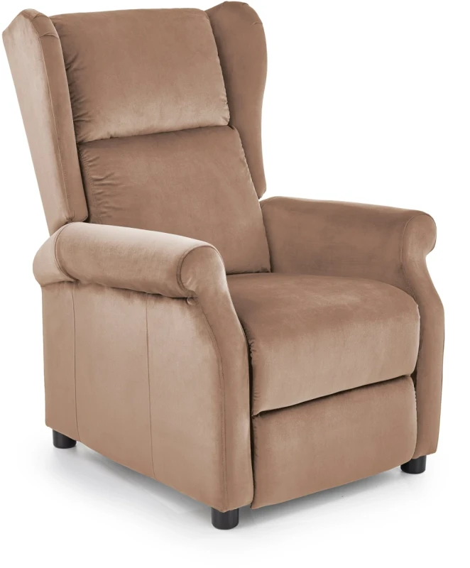 Fotel wypoczynkowy Agustin 2 rozkładany z podnóżkiem do salonu beżowy