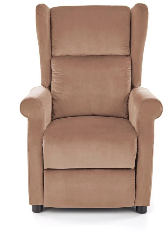 Fotel wypoczynkowy Agustin 2 rozkładany z podnóżkiem do salonu beżowy