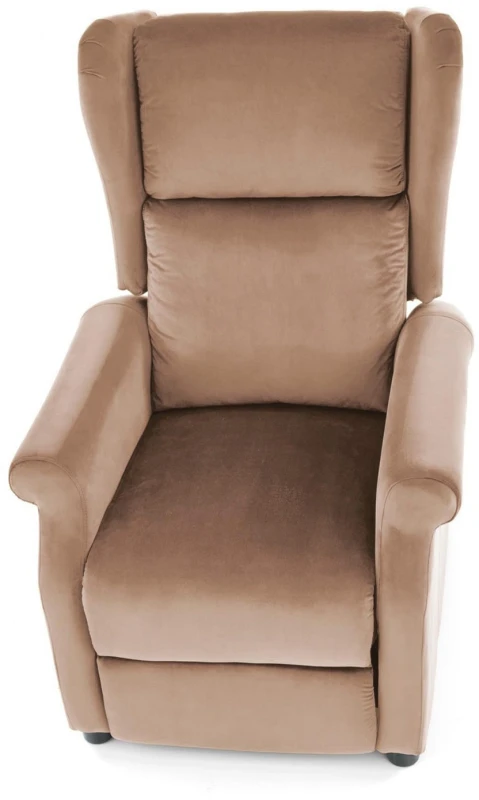 Fotel wypoczynkowy Agustin 2 rozkładany z podnóżkiem do salonu beżowy