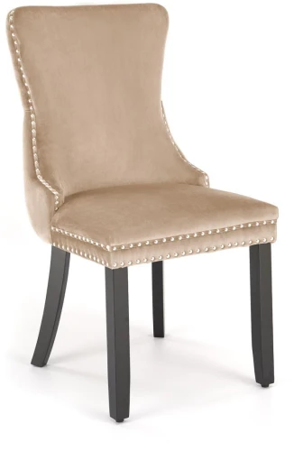 Krzesło tapicerowane Alda z pikowanym oparciem do jadalni beżowy