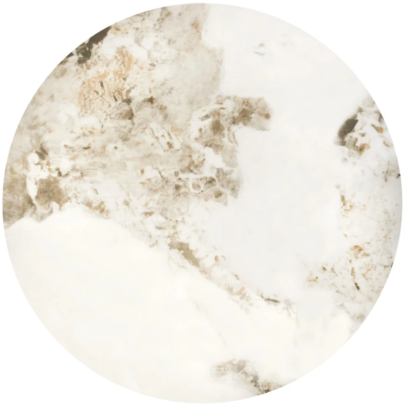 Stolik kawowy Alessia ława okrągła do salonu 80 cm beżowy marmur/czarny