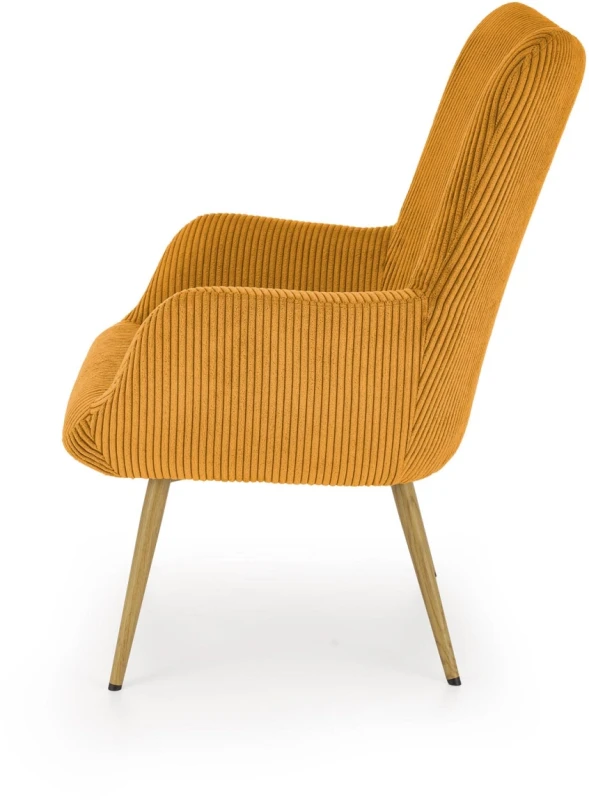 Fotel wypoczynkowy Amaro do salonu musztardowy