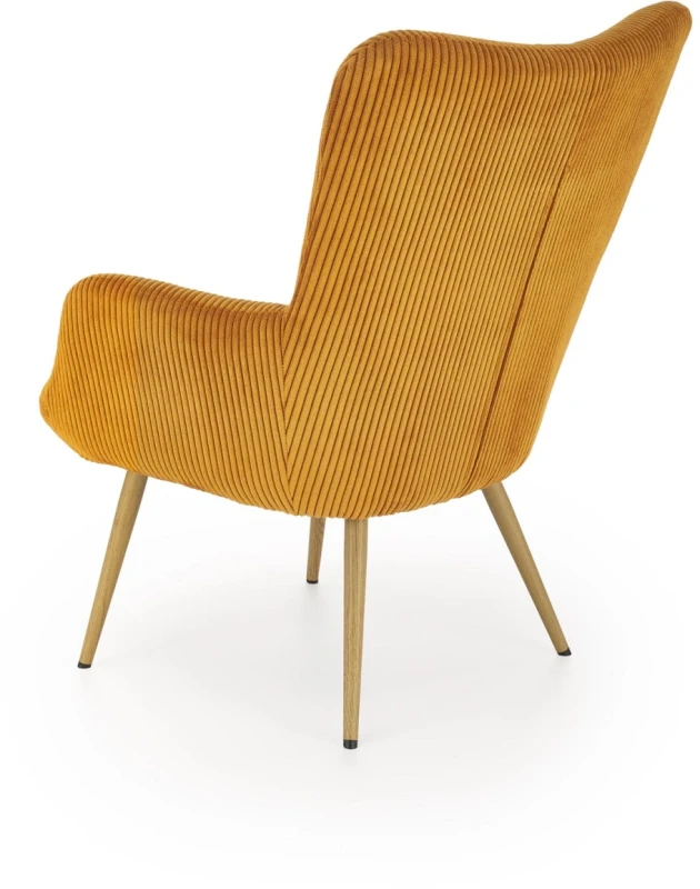 Fotel wypoczynkowy Amaro do salonu musztardowy