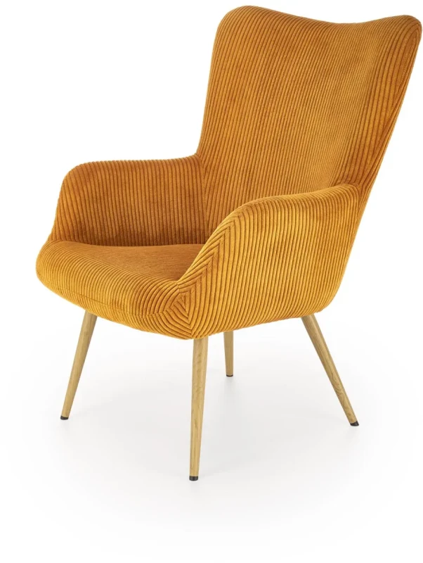 Fotel wypoczynkowy Amaro do salonu musztardowy