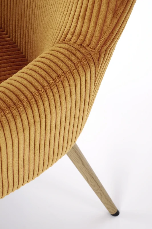 Fotel wypoczynkowy Amaro do salonu musztardowy