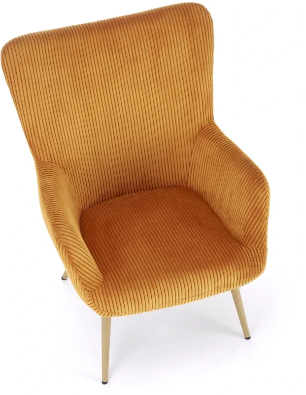 Fotel wypoczynkowy Amaro do salonu musztardowy