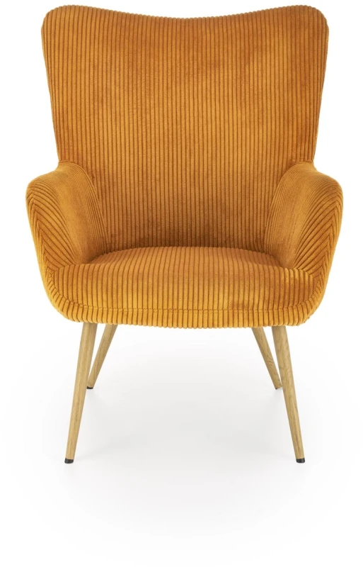 Fotel wypoczynkowy Amaro do salonu musztardowy