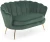 Sofa muszelka Amorinito XL w stylu glamour do salonu ciemny zielony