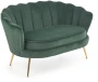 Sofa muszelka Amorinito XL w stylu glamour do salonu ciemny zielony