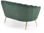 Sofa muszelka Amorinito XL w stylu glamour do salonu ciemny zielony
