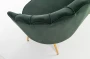 Sofa muszelka Amorinito XL w stylu glamour do salonu ciemny zielony