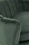 Sofa muszelka Amorinito XL w stylu glamour do salonu ciemny zielony