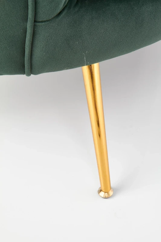 Sofa muszelka Amorinito XL w stylu glamour do salonu ciemny zielony