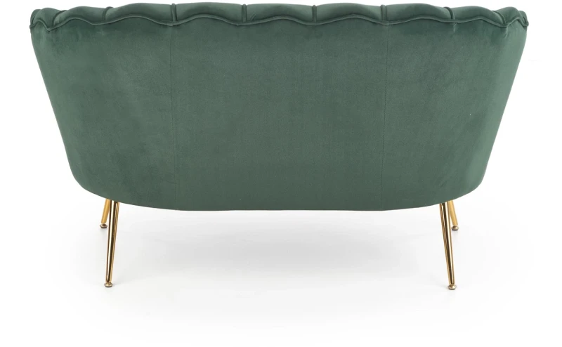 Sofa muszelka Amorinito XL w stylu glamour do salonu ciemny zielony