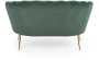 Sofa muszelka Amorinito XL w stylu glamour do salonu ciemny zielony