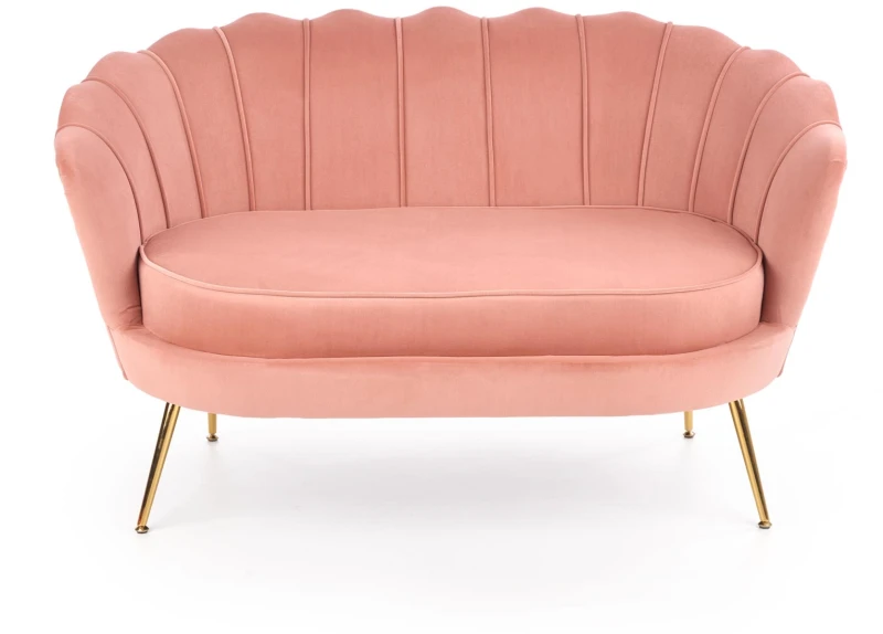 Sofa muszelka Amorinito XL w stylu glamour do salonu jasny różowy