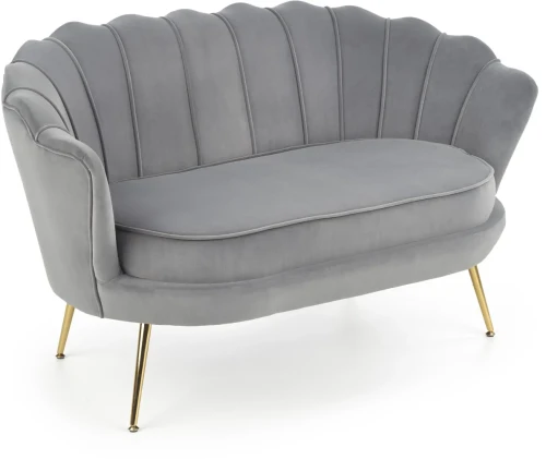 Sofa muszelka Amorinito XL w stylu glamour do salonu popielaty