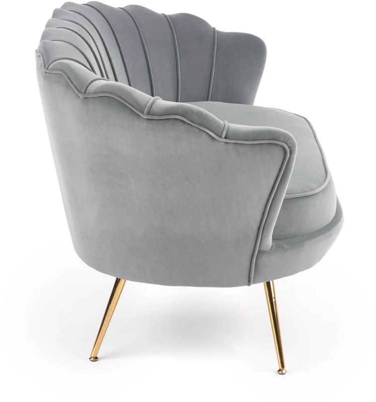 Sofa muszelka Amorinito XL w stylu glamour do salonu popielaty