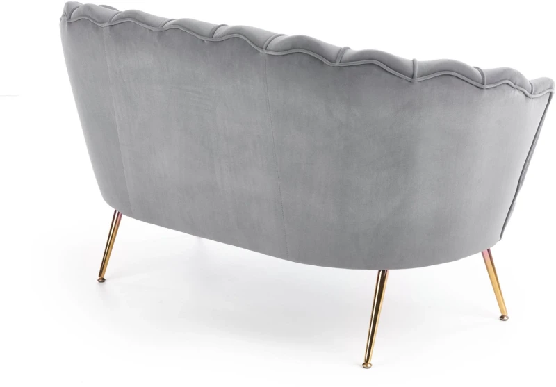 Sofa muszelka Amorinito XL w stylu glamour do salonu popielaty