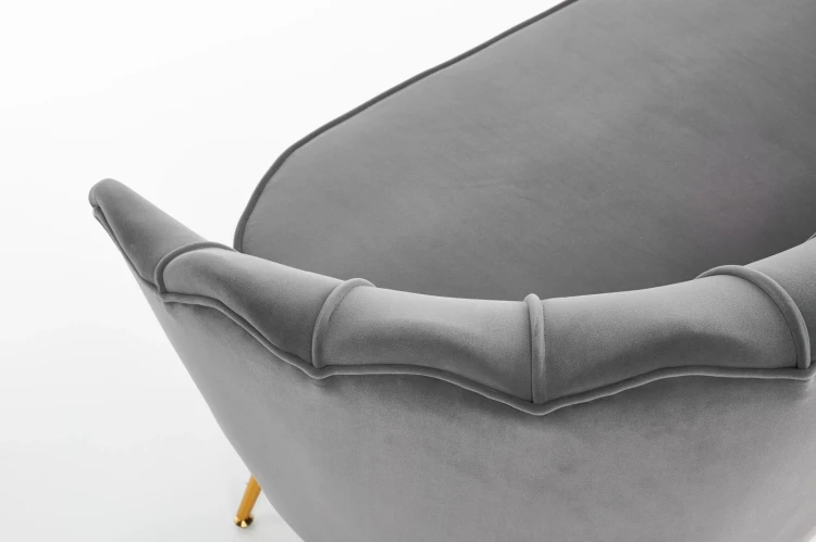 Sofa muszelka Amorinito XL w stylu glamour do salonu popielaty