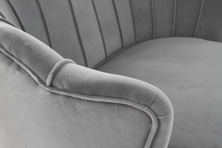 Sofa muszelka Amorinito XL w stylu glamour do salonu popielaty
