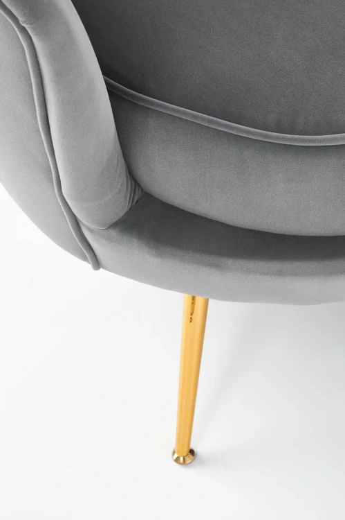 Sofa muszelka Amorinito XL w stylu glamour do salonu popielaty