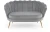 Sofa muszelka Amorinito XL w stylu glamour do salonu popielaty