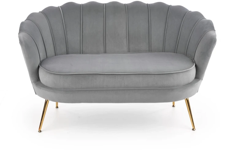 Sofa muszelka Amorinito XL w stylu glamour do salonu popielaty