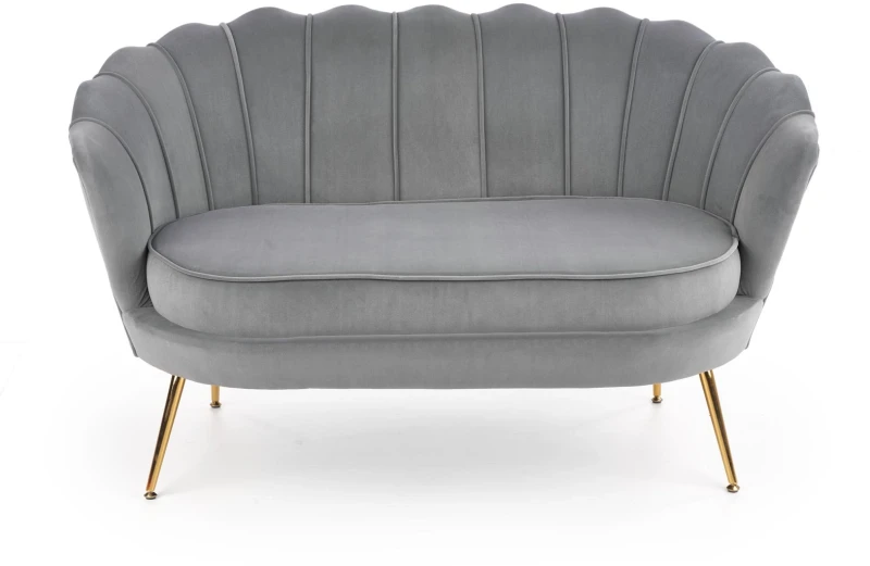 Sofa muszelka Amorinito XL w stylu glamour do salonu popielaty