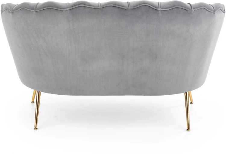 Sofa muszelka Amorinito XL w stylu glamour do salonu popielaty