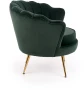 Fotel muszelka Amorinito w stylu glamour do salonu ciemny zielony