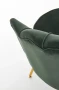 Fotel muszelka Amorinito w stylu glamour do salonu ciemny zielony