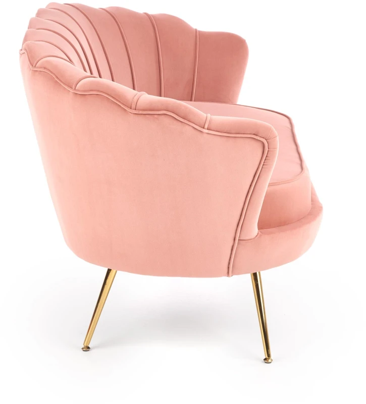Fotel muszelka Amorinito w stylu glamour do salonu jasny różowy