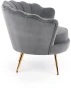 Fotel muszelka Amorinito w stylu glamour do salonu popielaty