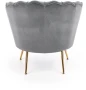 Fotel muszelka Amorinito w stylu glamour do salonu popielaty