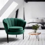 Fotel wypoczynkowy Angelo w stylu glamour do salonu ciemny zielony