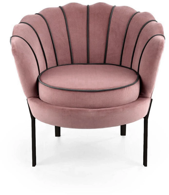 Fotel wypoczynkowy Angelo w stylu glamour do salonu różowy