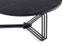 Ława okrągła Antica 80 cm blat czarny marmur/czarny