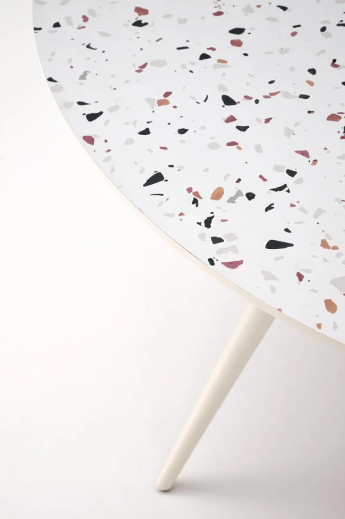Stół okrągły Aramis nowoczesny do jadalni 120 cm lastryko/biały