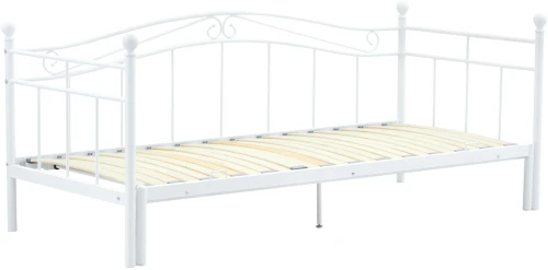 Łóżko metalowe Ariza wysuwane podwójne 180x200 cm do sypialni biały