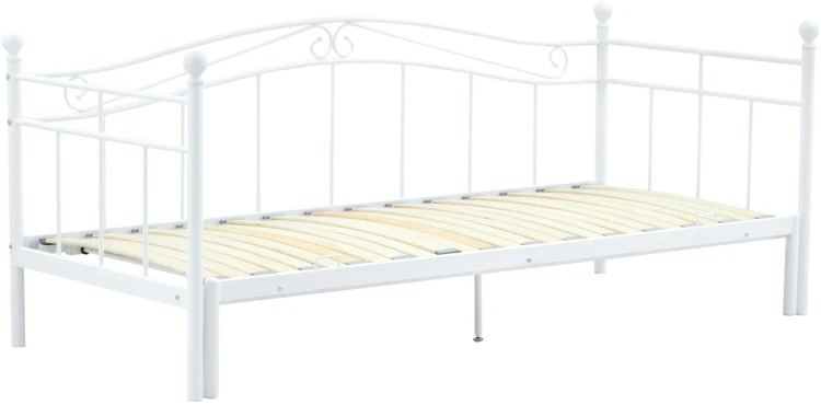 Łóżko metalowe Ariza wysuwane podwójne 180x200 cm do sypialni biały