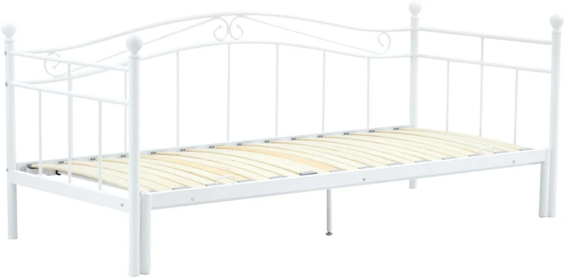 Łóżko metalowe Ariza wysuwane podwójne 180x200 cm do sypialni biały