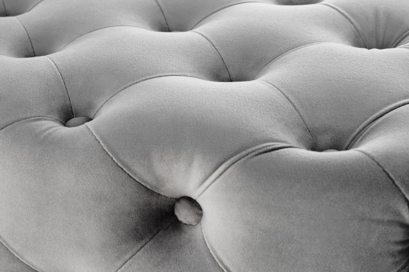 Ławka tapicerowana Athena pikowana do przedpokoju 100 cm popielaty/złoty