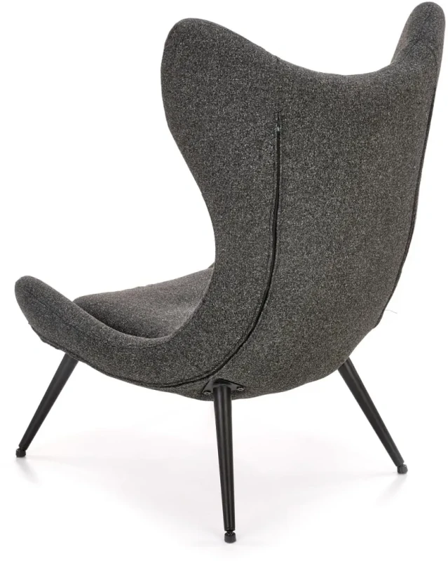 Fotel wypoczynkowy Atlantis uszak do salonu antracytowy/czarny