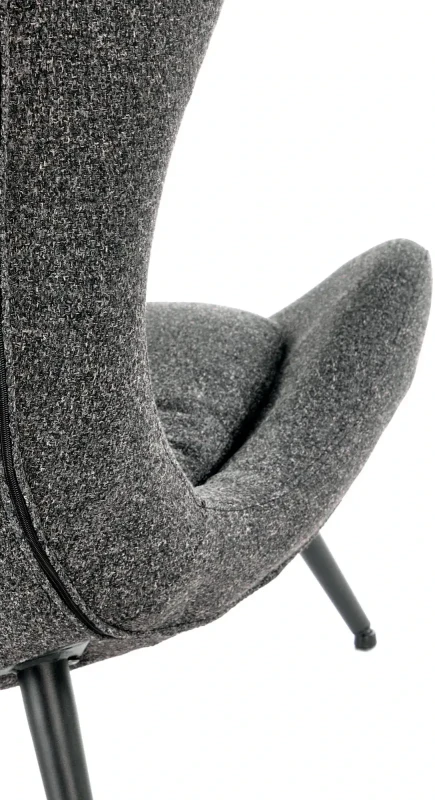 Fotel wypoczynkowy Atlantis uszak do salonu antracytowy/czarny