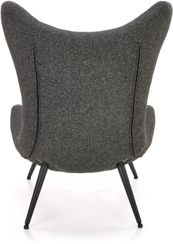 Fotel wypoczynkowy Atlantis uszak do salonu antracytowy/czarny