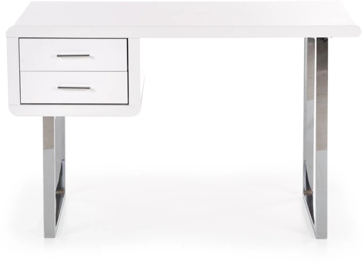 Biurko z szufladami B30 nowoczesne do biura 120 cm biały/chrom